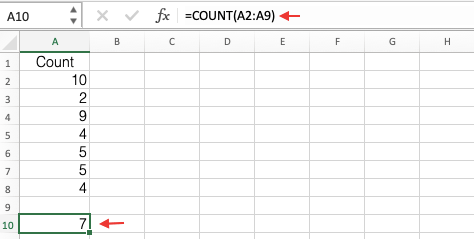 Count Function Example