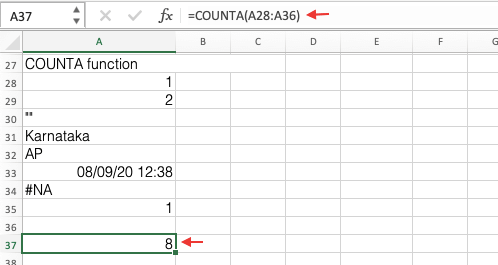 COUNTIA Function In Excel