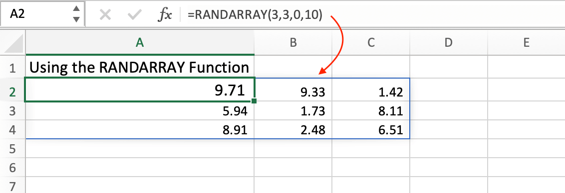 How to Generate Random Numbers Using RANDARRAY Function